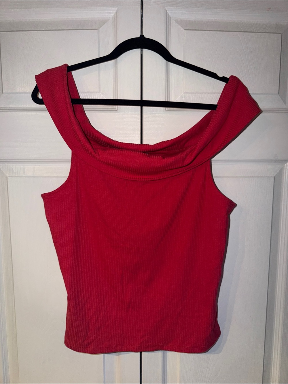 Old Navy Red Off-The-Shoulder Ribbed Tank